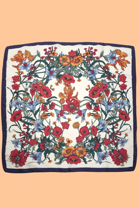 LARGE FLORAL PRINT BANDANA SCARF | 40SC651 - Soleil et étoiles