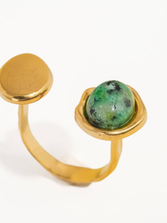 Adjustable Natural Stone Statement Ring