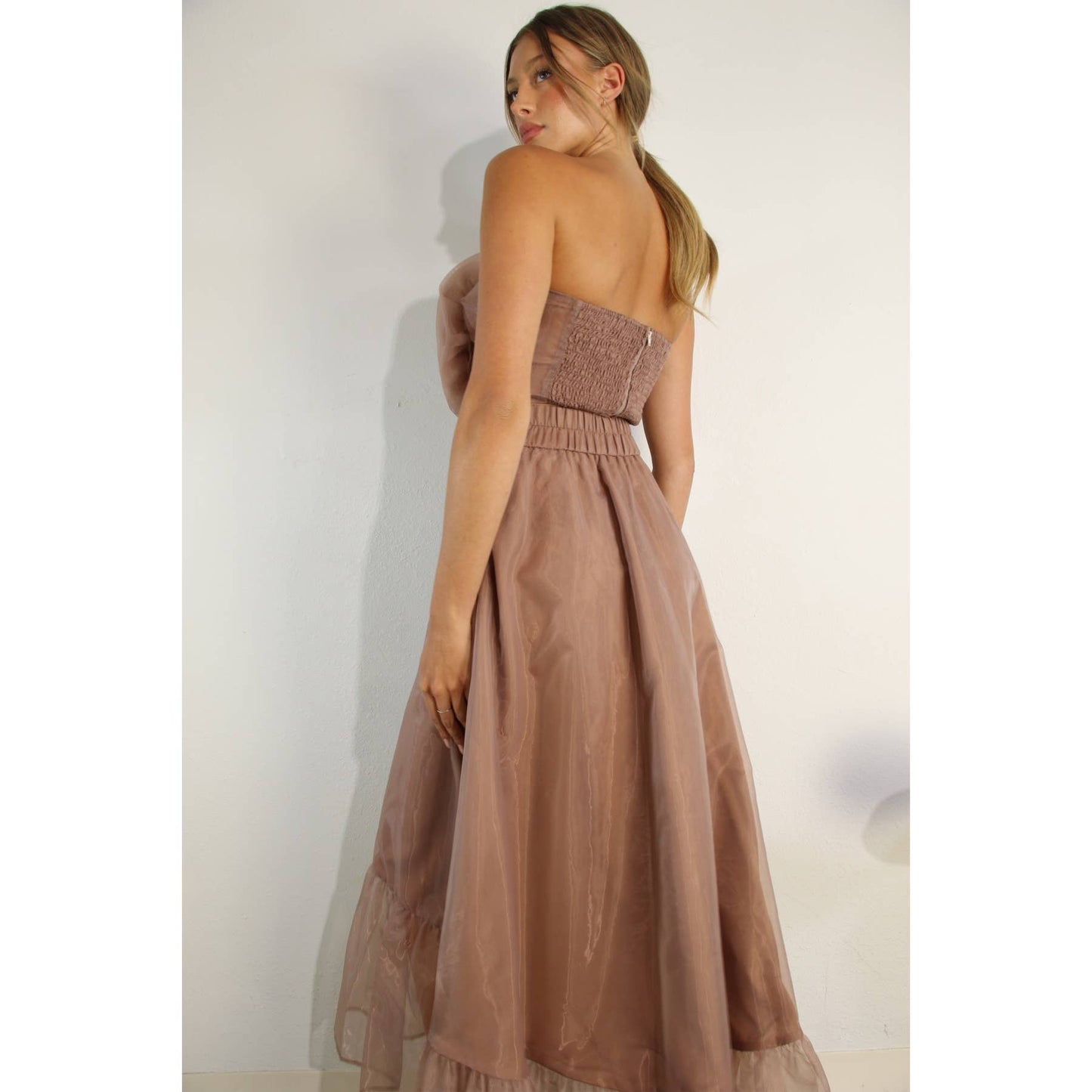 Flower top and micro panted skirt Set