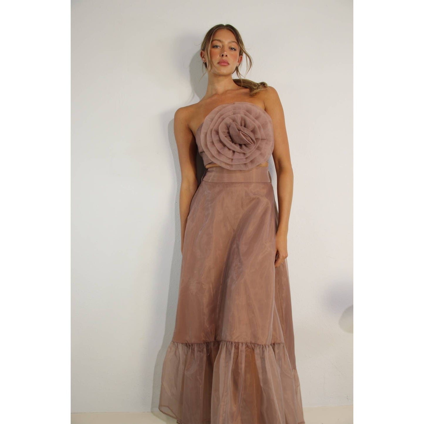 Flower top and micro panted skirt Set