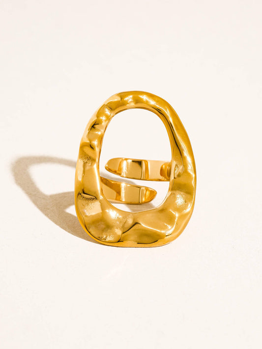 Aurithra 18K Gold Abstract Open Statement Ring