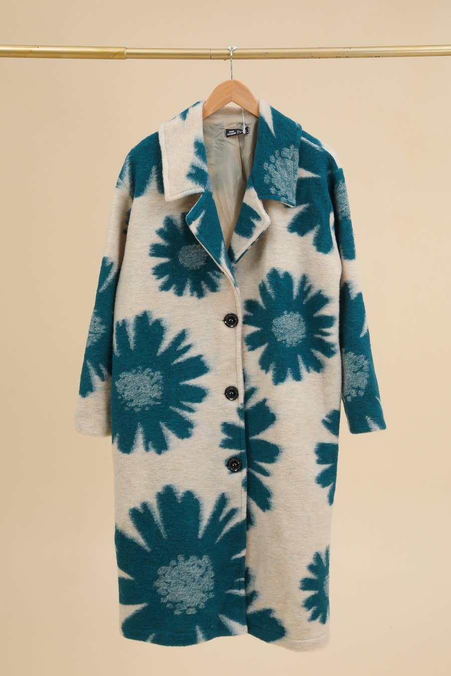 Printed coat in wool blend 99201 80% wool 20% polyester - Soleil et étoiles