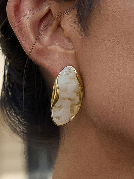 18K Gold Resin Drop Earrings