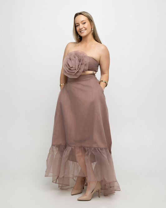 Flower top and micro panted skirt Set - Soleil et étoiles