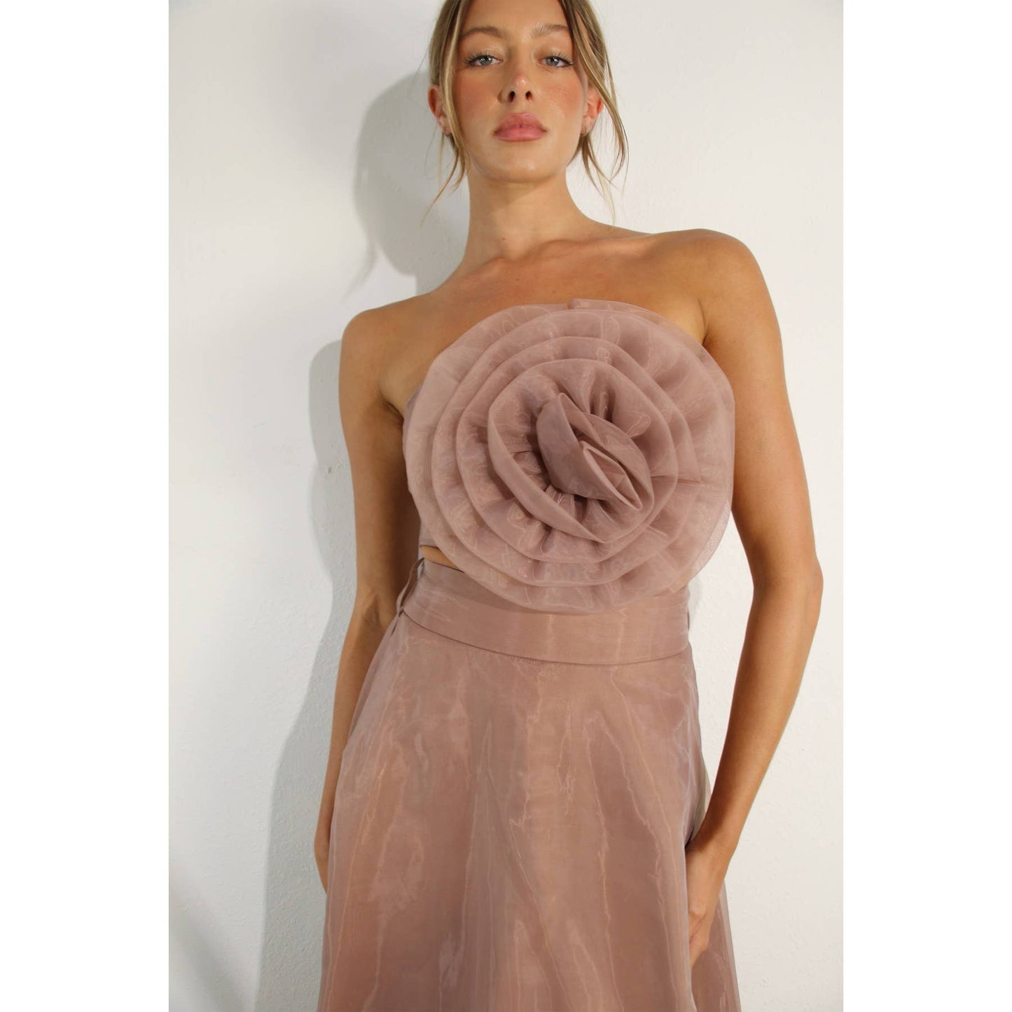 Flower top and micro panted skirt Set