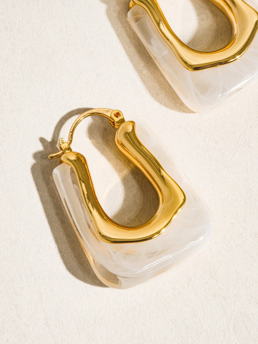 18K Goldplated U-Shaped statement Earrings