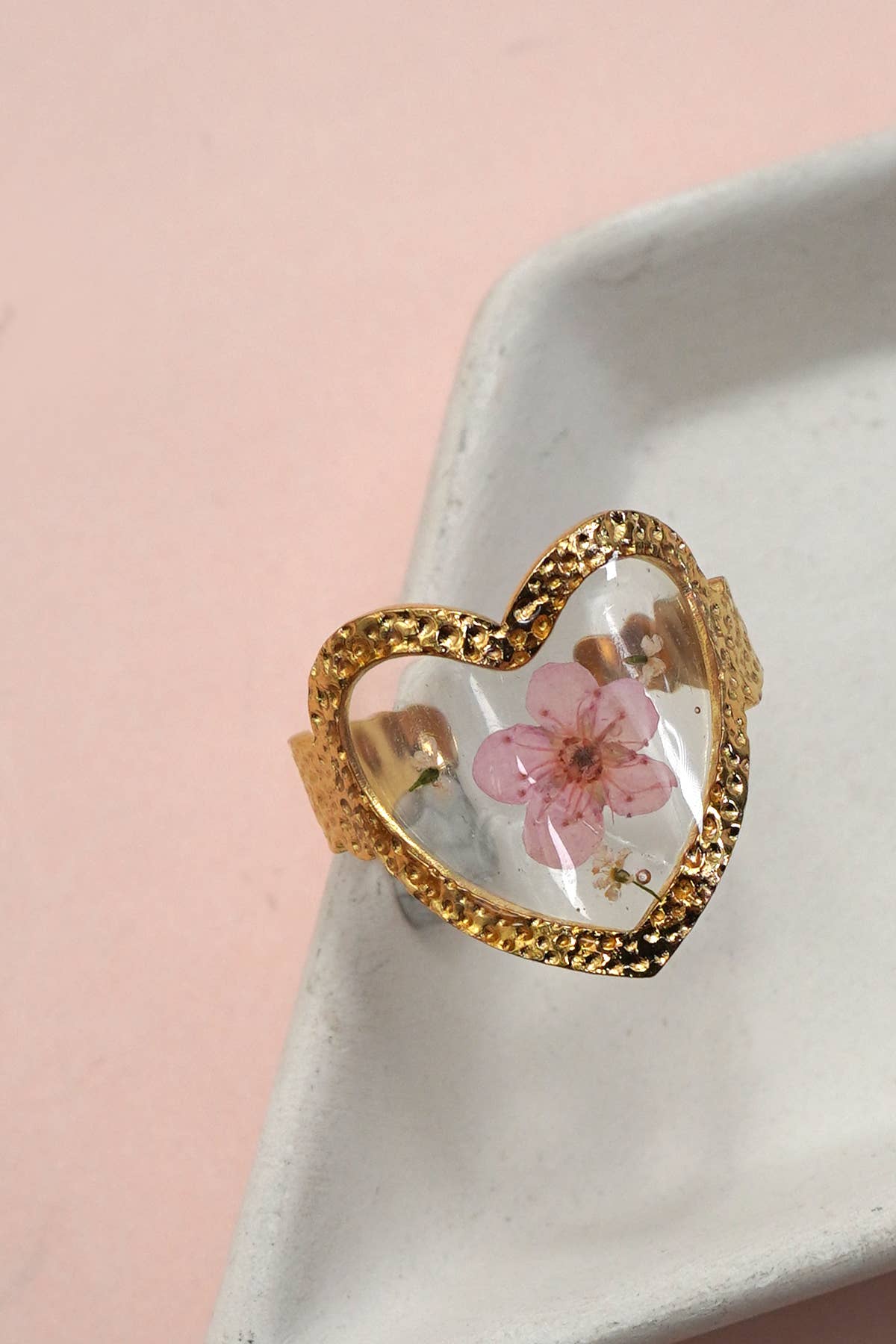 18K STAINLESS STEEL TARNISH FREE FLORAL RINGS | 40R104 - Soleil et étoiles