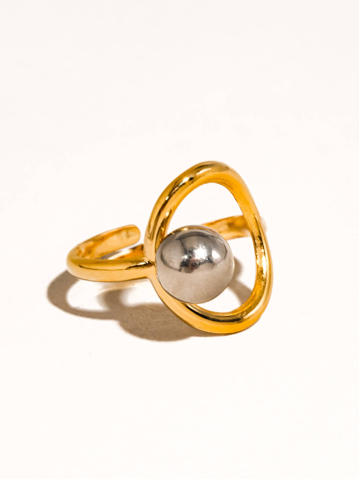 Sibylle 18K Gold Non-Tarnish Two Tone Round Ring
