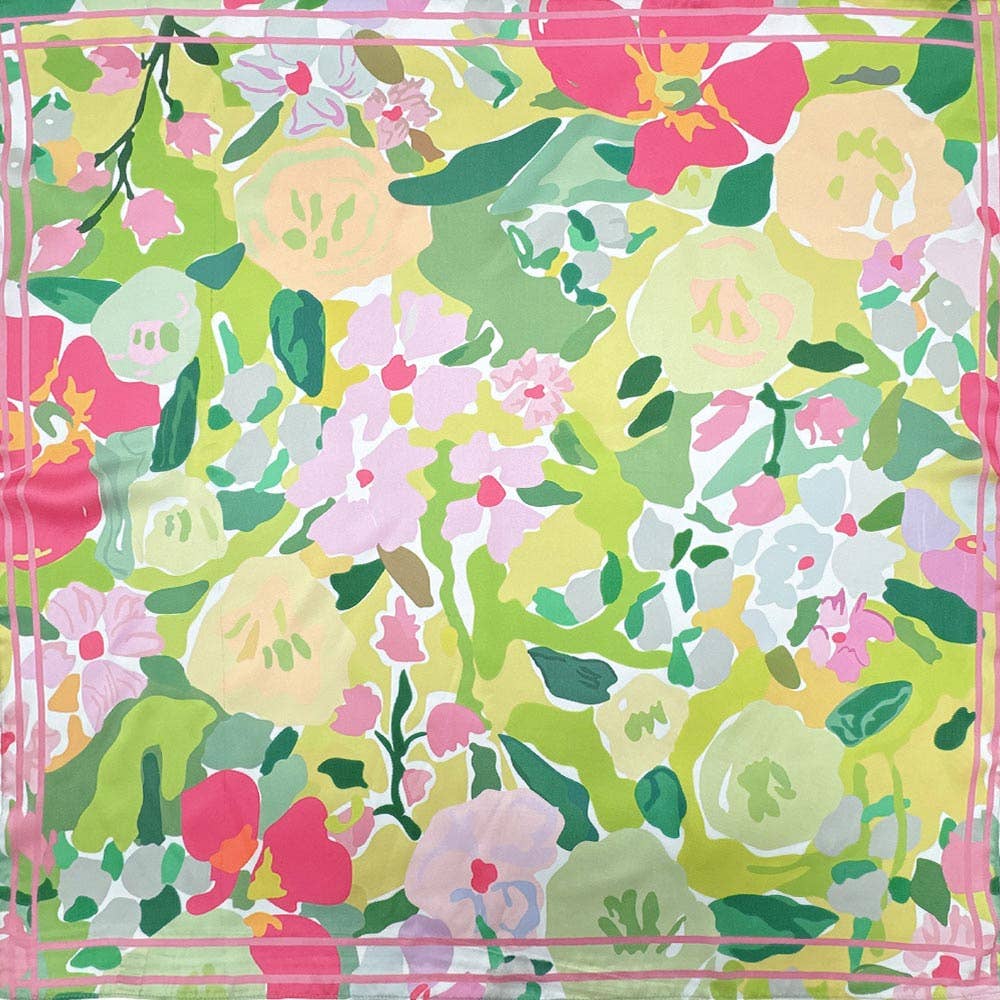 Watercolor Floral Pattern Square Bandana Scarf - Soleil et étoiles