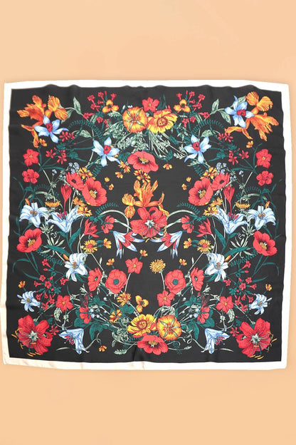 LARGE FLORAL PRINT BANDANA SCARF | 40SC651 - Soleil et étoiles