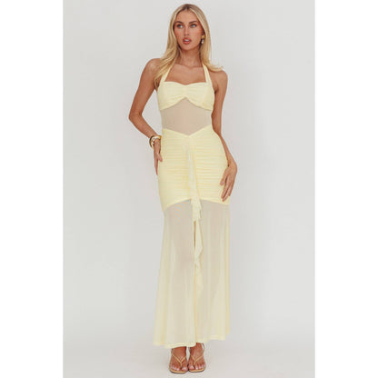 HALTER MESH MAXI DRESS - Soleil et étoiles