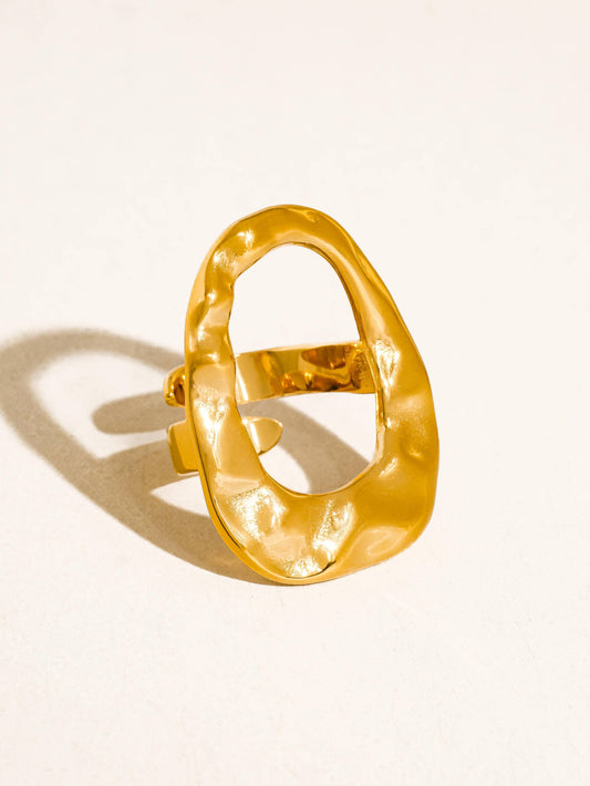 Aurithra 18K Gold Abstract Open Statement Ring