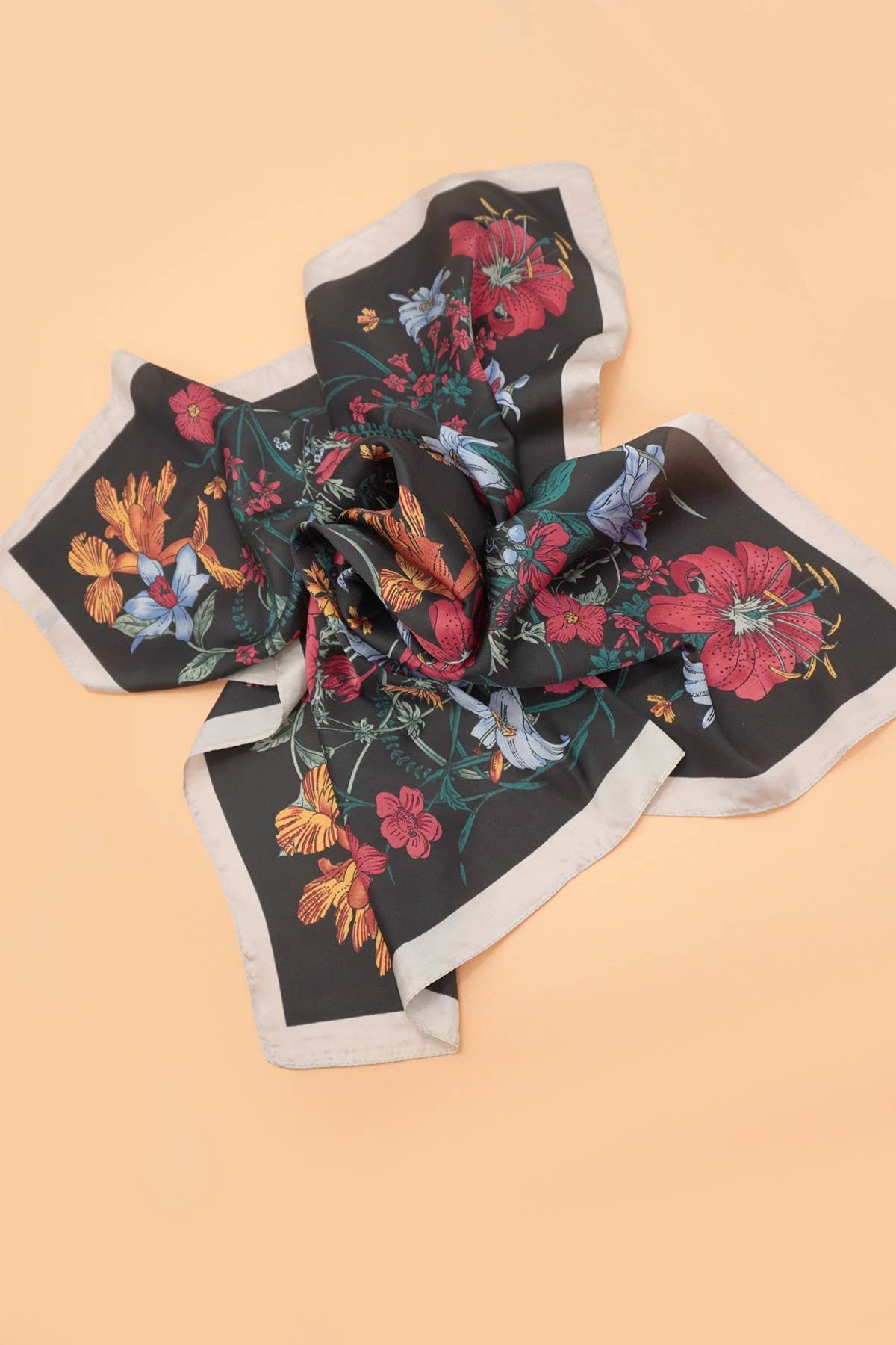 LARGE FLORAL PRINT BANDANA SCARF | 40SC651 - Soleil et étoiles