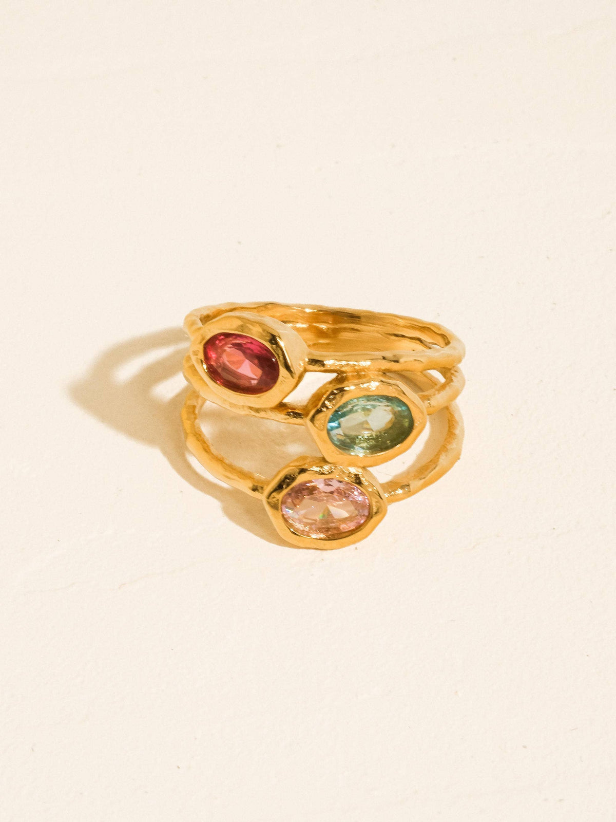 Beaufay 18K Gold Non-Tarnish Vintage Gemstone Ring