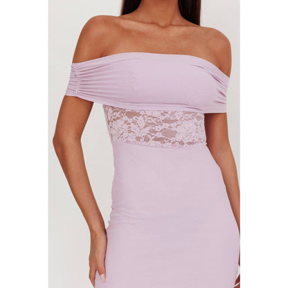 OFF SHOULDER LACE MAXI DRESS / BR0209D - Soleil et étoiles