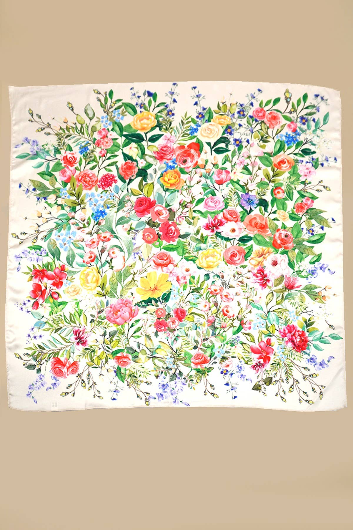 LARGE FLORAL PRINT BANDANA SCARF | 40SC658 - Soleil et étoiles