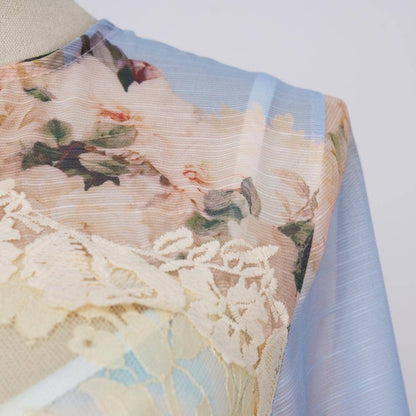 Floral Printed Long Lace Patchwork Dress - Soleil et étoiles