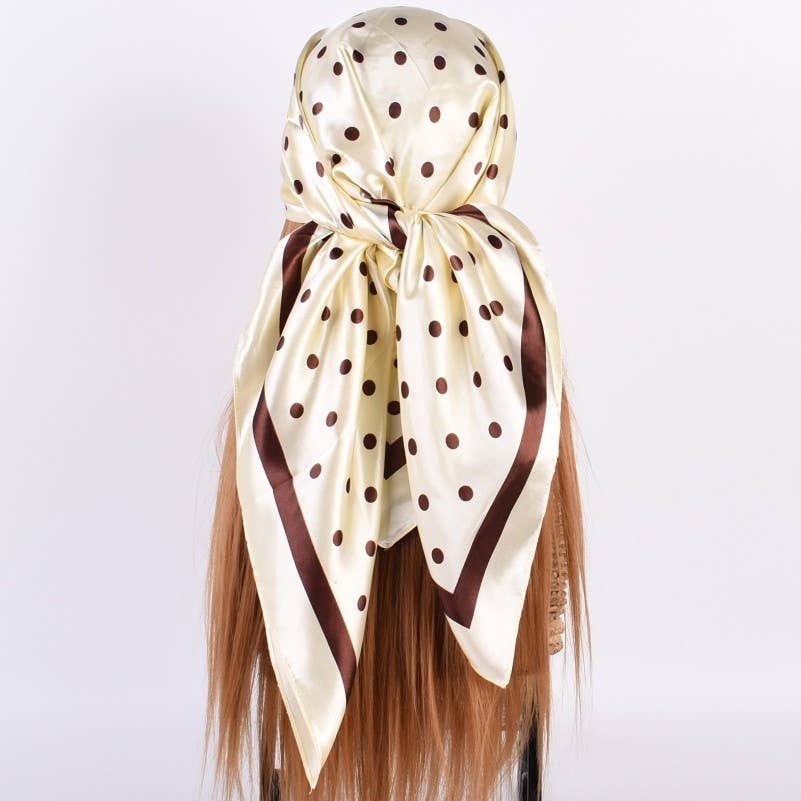 LARGE POLKA DOT PRINT BANDANA SCARF | 40SC694 - Soleil et étoiles
