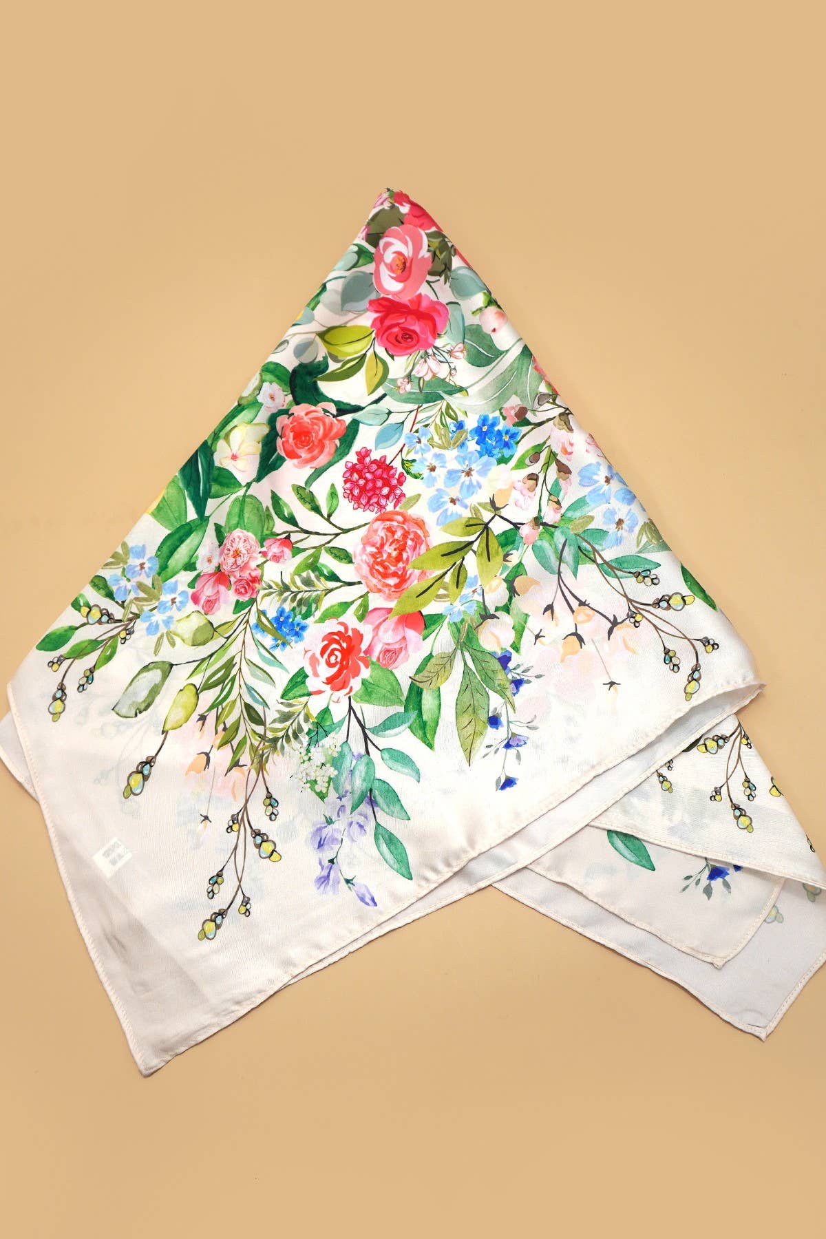 LARGE FLORAL PRINT BANDANA SCARF | 40SC658 - Soleil et étoiles