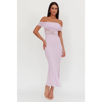 OFF SHOULDER LACE MAXI DRESS / BR0209D - Soleil et étoiles