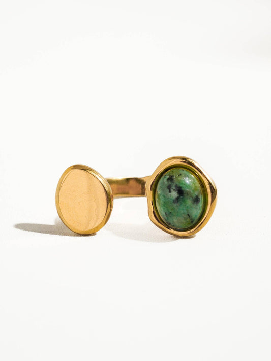 Adjustable Natural Stone Statement Ring