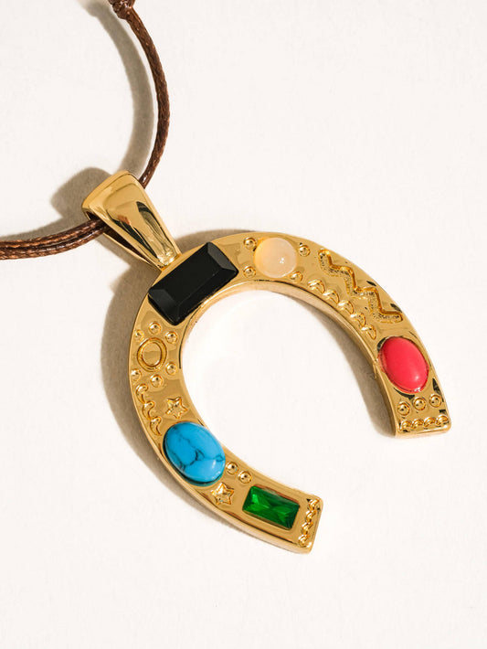 18K Gold Horseshoe Necklace