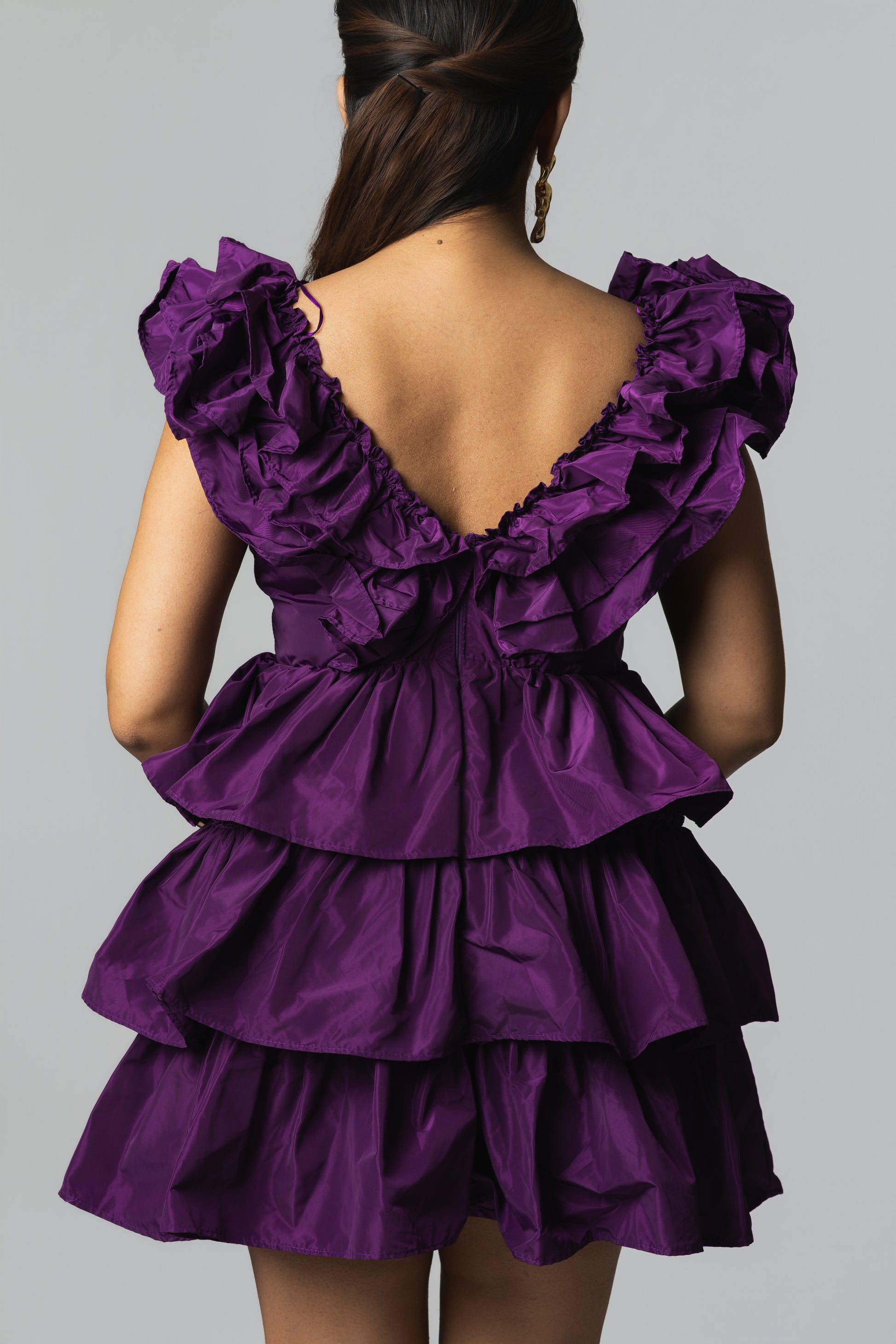 purple acetate taffeta dress Purple Taffeta Dress Hanayen Couture