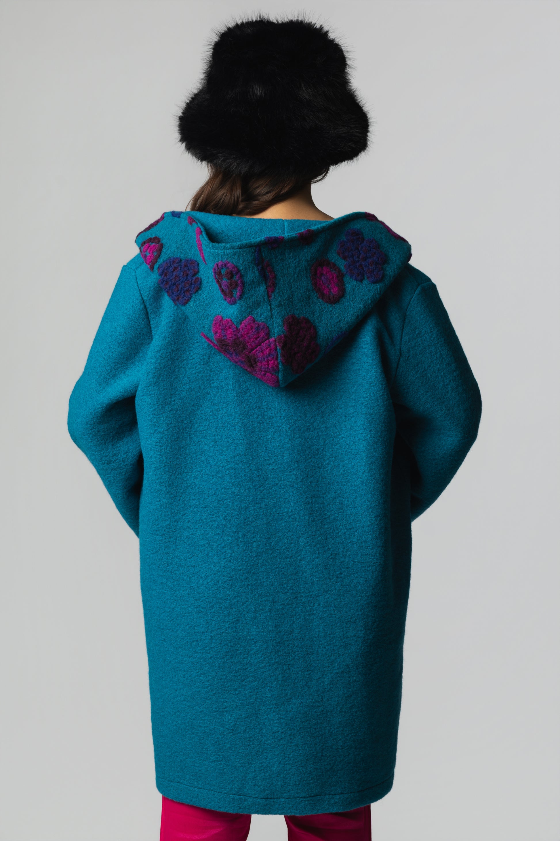 Embroidered Wool-Blend Hooded Coat - Soleil et étoiles