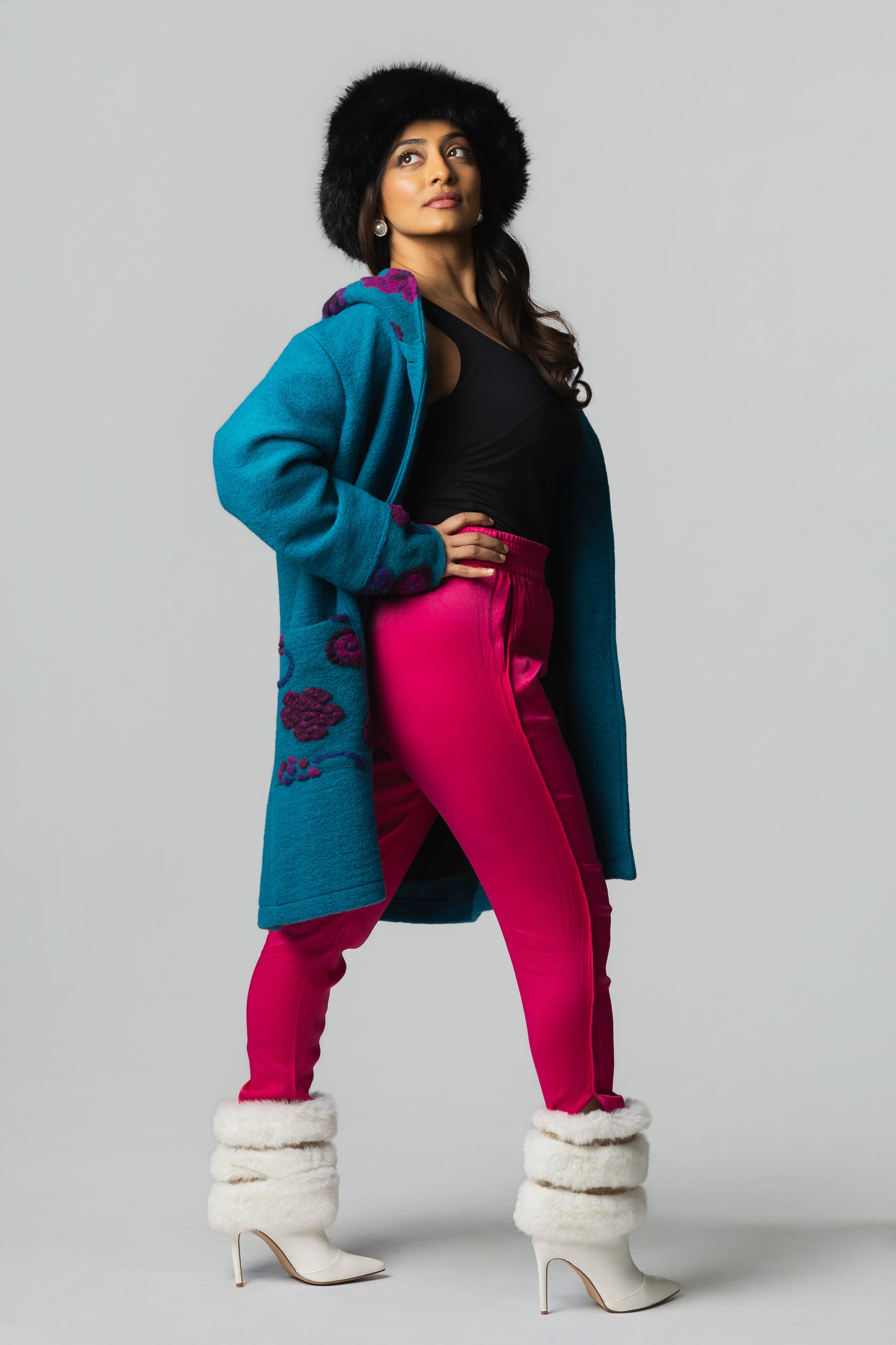 Embroidered Wool-Blend Hooded Coat - Soleil et étoiles