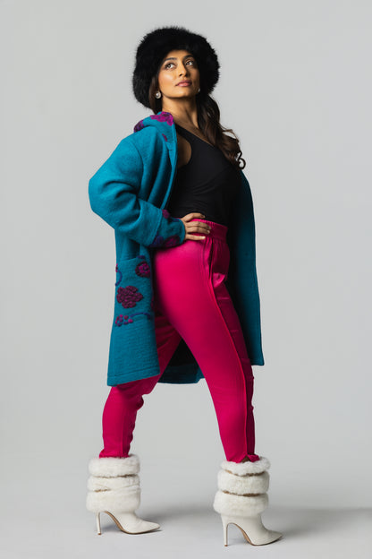 Embroidered Wool-Blend Hooded Coat - Soleil et étoiles
