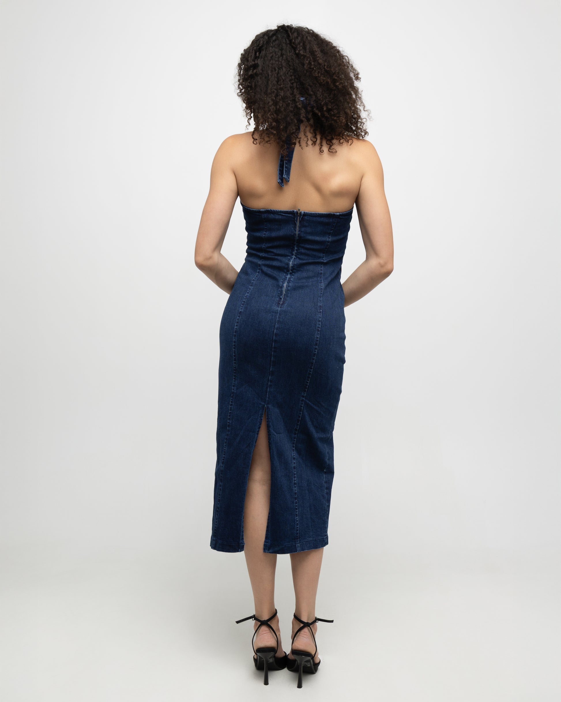 Washed denim midi dress - Soleil et étoiles