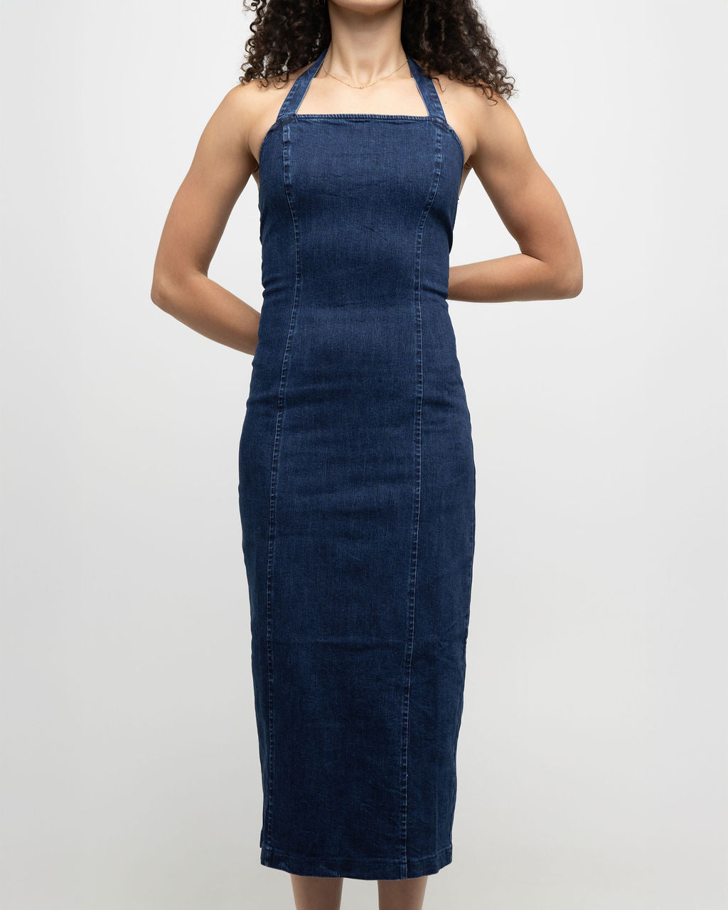 Washed denim midi dress - Soleil et étoiles