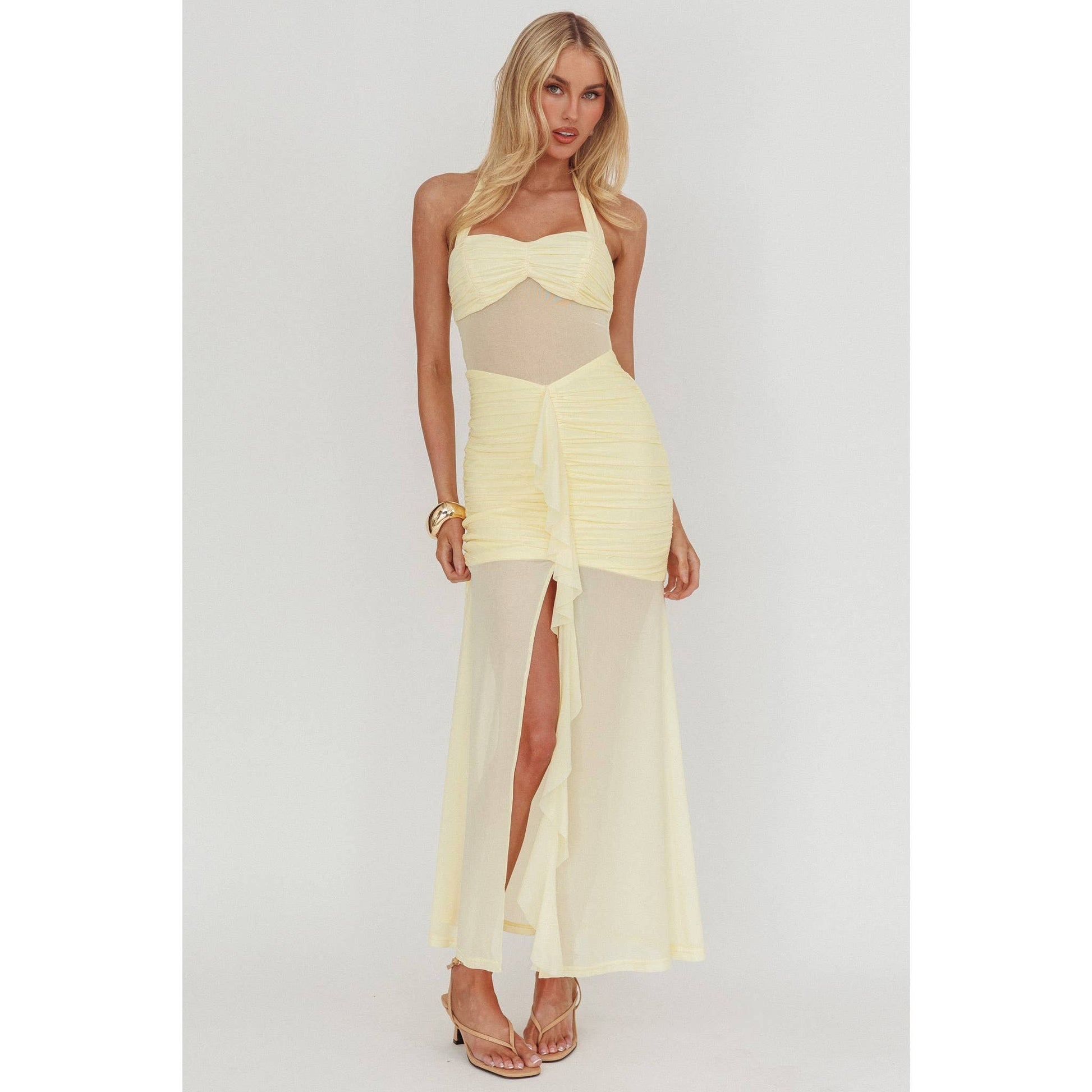 HALTER MESH MAXI DRESS - Soleil et étoiles