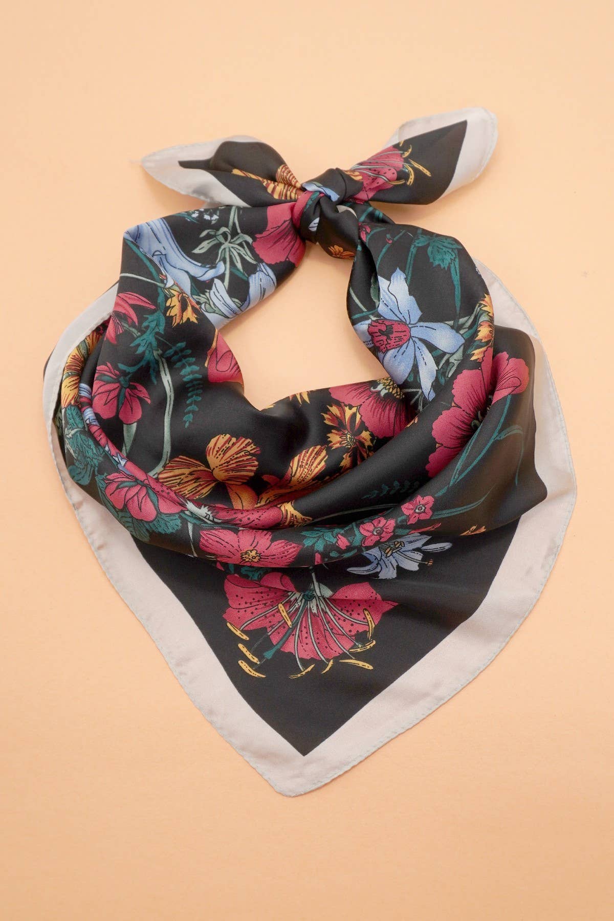 LARGE FLORAL PRINT BANDANA SCARF | 40SC651 - Soleil et étoiles