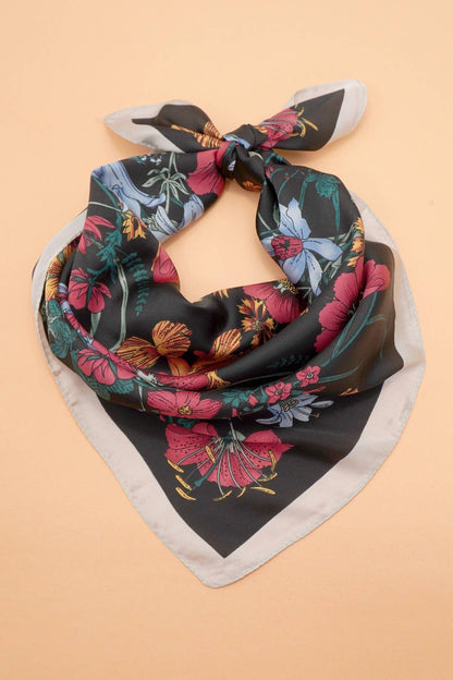 LARGE FLORAL PRINT BANDANA SCARF | 40SC651 - Soleil et étoiles