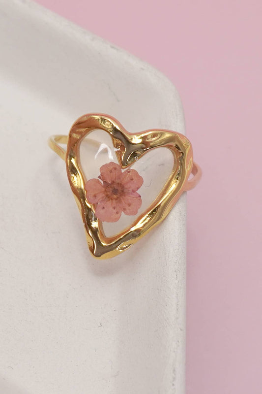 18K STAINLESS STEEL TARNISH FREE FLORAL RINGS | 40R104 - Soleil et étoiles
