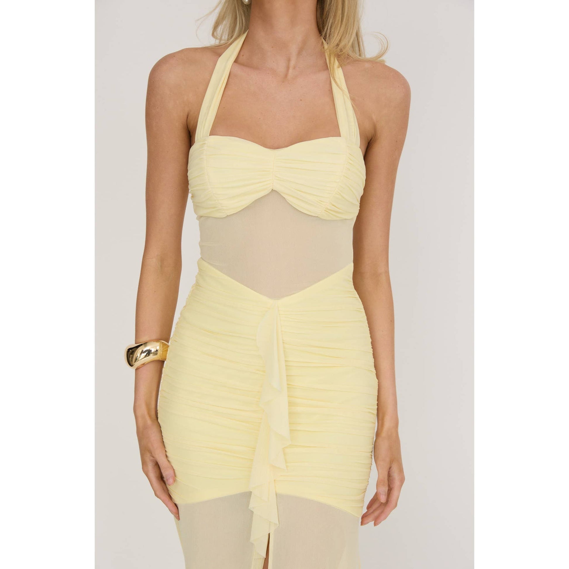 HALTER MESH MAXI DRESS - Soleil et étoiles