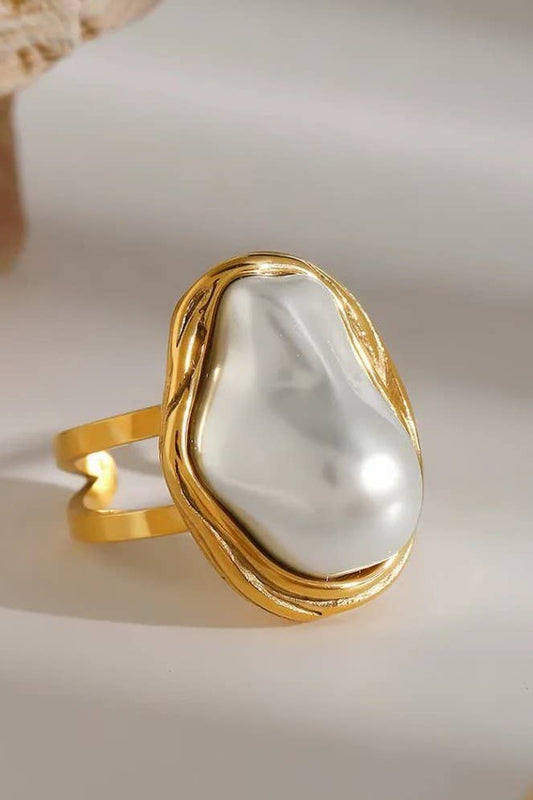 18K STAINLESS STEEL TARNISH FREE PEARL RINGS | 40R120 - Soleil et étoiles