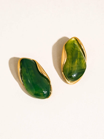 Maélie 18K Gold Non-Tarnish Resin Drop Earrings