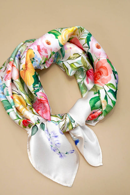 LARGE FLORAL PRINT BANDANA SCARF | 40SC658 - Soleil et étoiles
