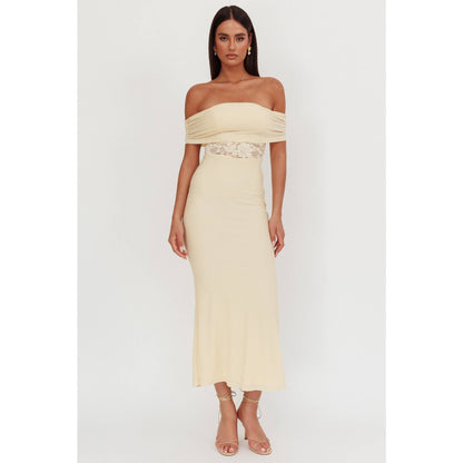 OFF SHOULDER LACE MAXI DRESS / BR0209D - Soleil et étoiles