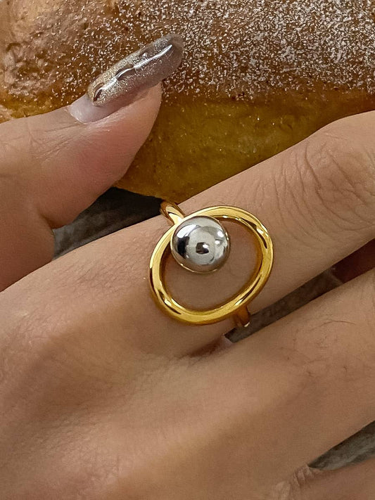 18K Gold Two-Tone Gold & Silver Statement Ring