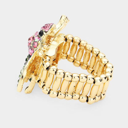 Crystal Honey Bee Stretch Ring - Soleil et étoiles