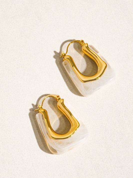 18K Goldplated U-Shaped statement Earrings