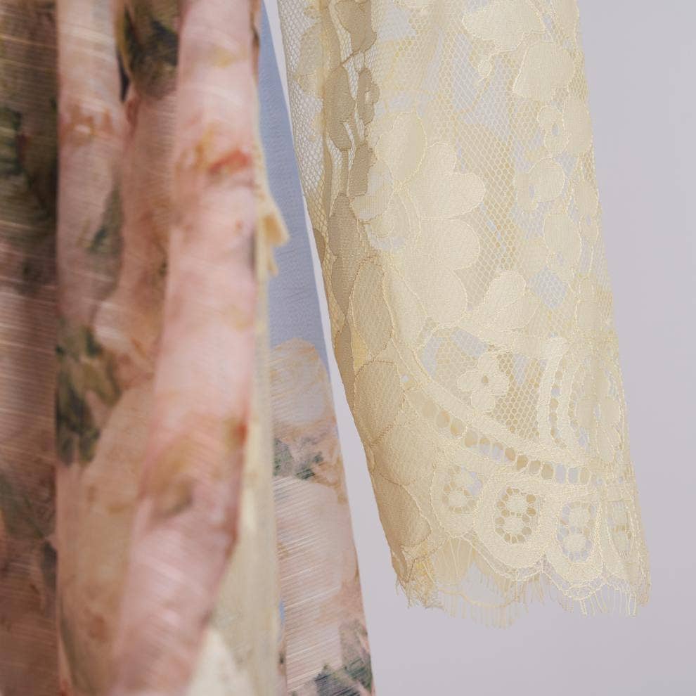 Floral Printed Long Lace Patchwork Dress - Soleil et étoiles